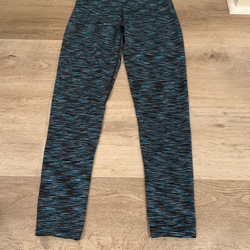 MNY Blue, Black, and White mesh leggings